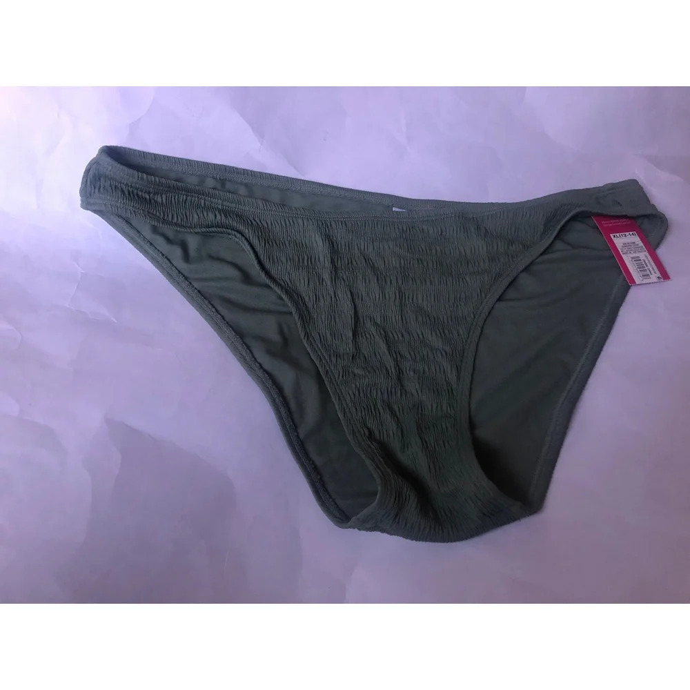 Women’s Textured Cheeky Bikini Swim Bottoms Size XL